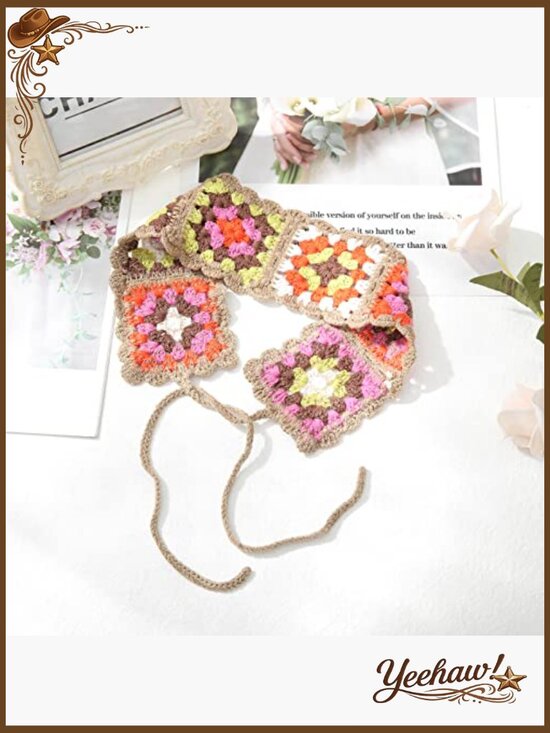 3 Crochet Headbands Elastic Bohemian Knit Hair Wrap main image 4